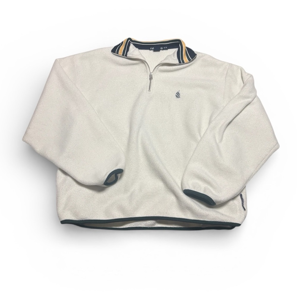 Nautica White Pullover with Navy Accents